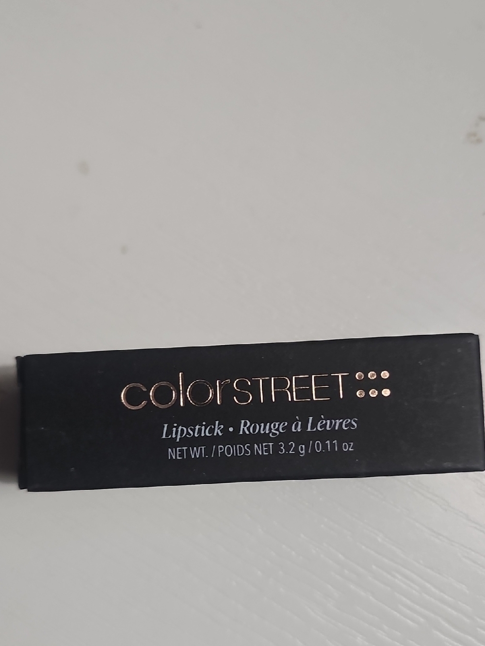 Color Street Lipstick Black and Rose Gold Packaging